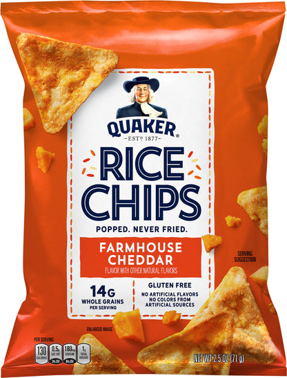 Quaker Rice Chips Farmhouse Cheddar 2.5 Oz