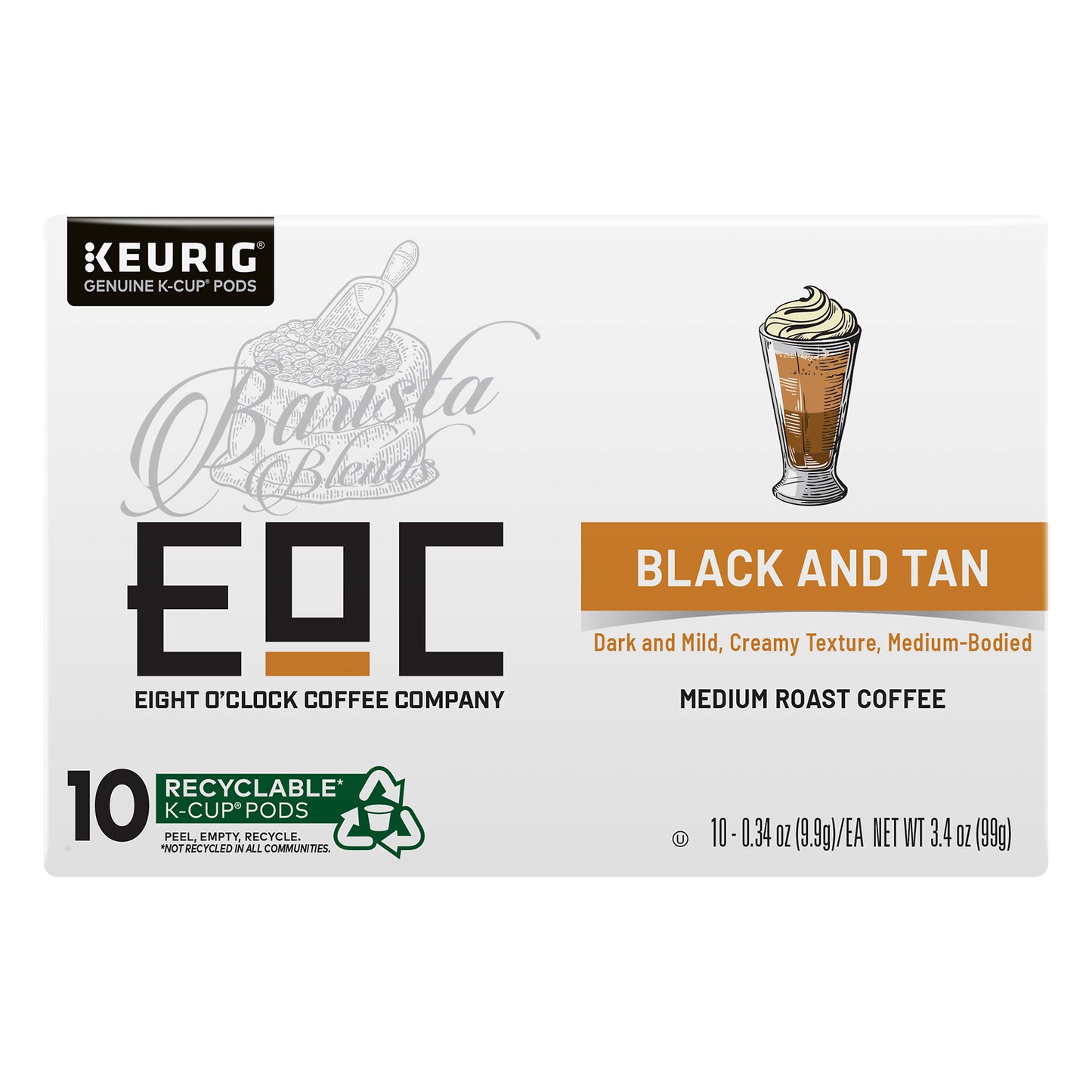 EOC Barista Blend 10 Pack K-Cup Pods Medium Roast Ground Black and Tan Coffee 10 ea