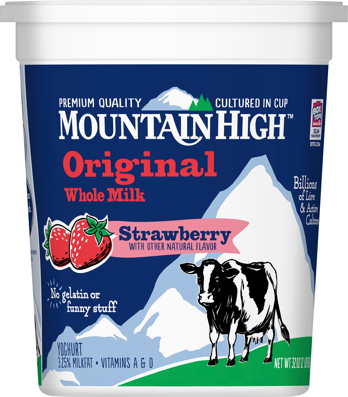 Mountain High Original Whole Milk Strawberry Yoghurt 32 oz