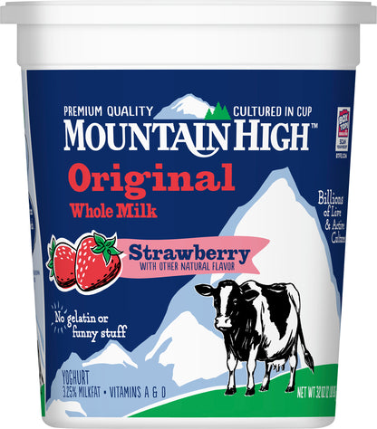 Mountain High Original Whole Milk Strawberry Yoghurt 32 oz