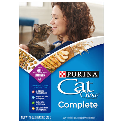 Purina Cat Chow High Protein Dry Cat Food, Complete - 18 oz. Box