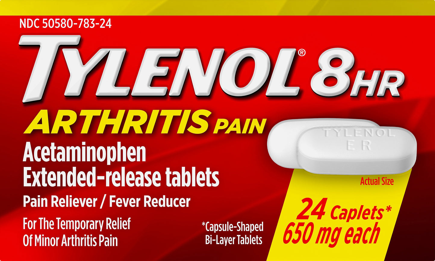 Tylenol 8 HR 650 mg Caplets Arthritis Pain 24 ea