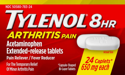 Tylenol 8 HR 650 mg Caplets Arthritis Pain 24 ea