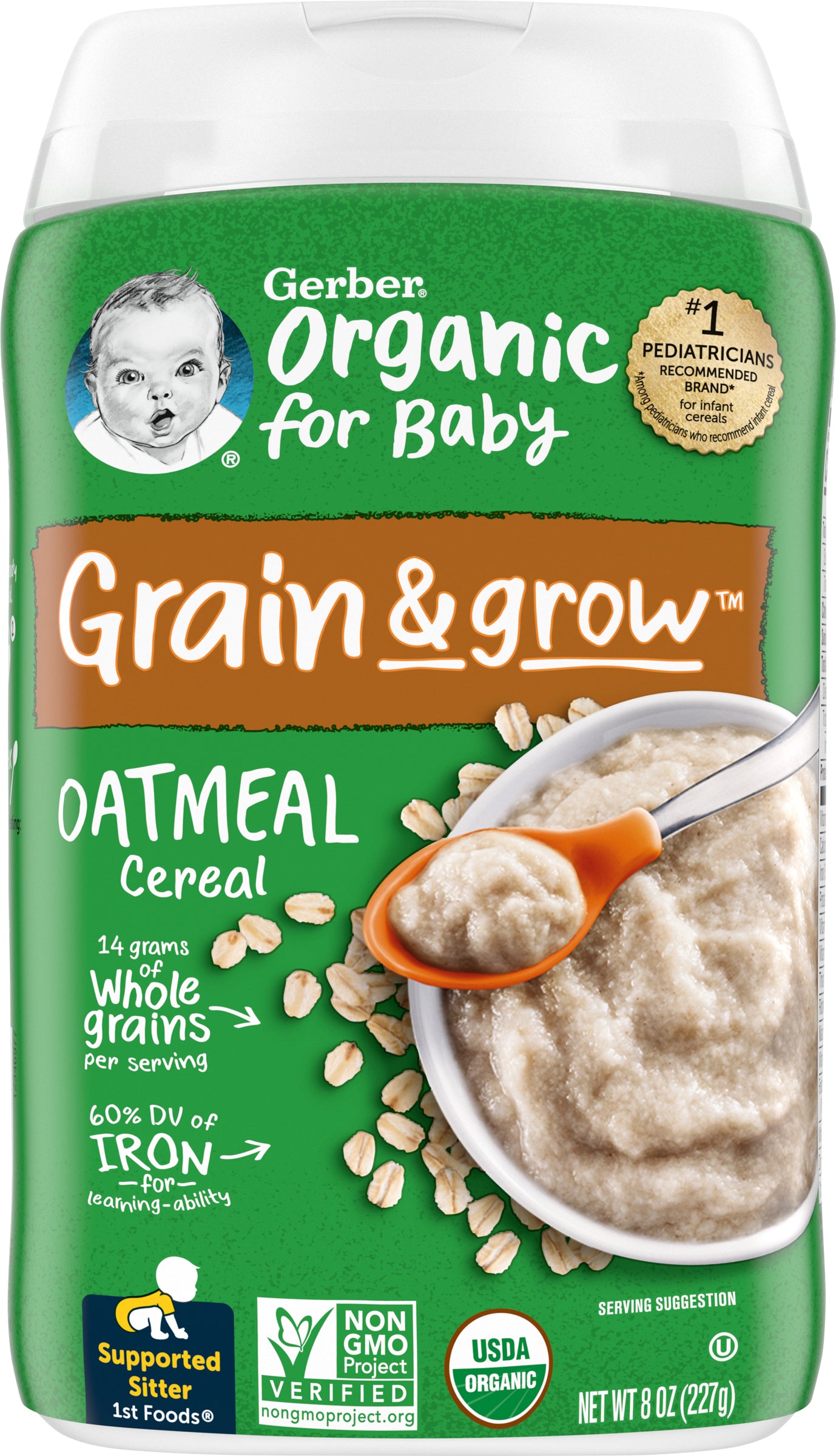 Gerber Organic for Baby Oatmeal Organic Cereal 8 oz