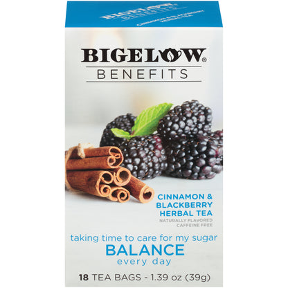 Bigelow® Benefits Cinnamon & Blackberry Herbal Tea 18 ct Tea Bags 1.39 oz. Box
