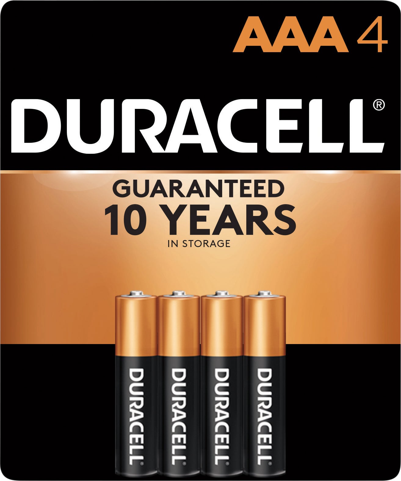 Duracell 4 Pack AAA Alkaline 1.5 V Batteries 4 ea