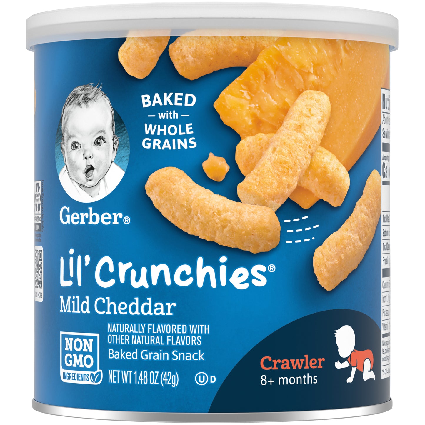 Gerber Lil' Crunchies Baked Corn Snack, Mild Cheddar, 1.48 oz.