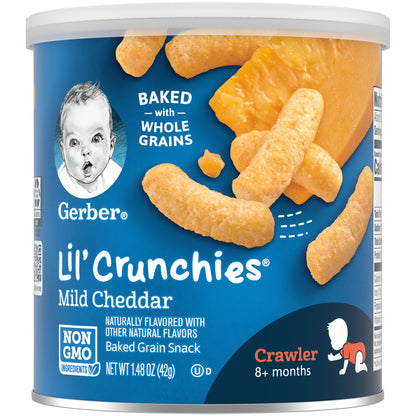 Gerber Lil' Crunchies Baked Corn Snack, Mild Cheddar, 1.48 oz.