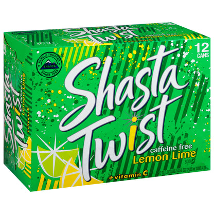 Shasta Twist Caffeine Free Lemon Lime Soda 12 - 12 fl oz Cans