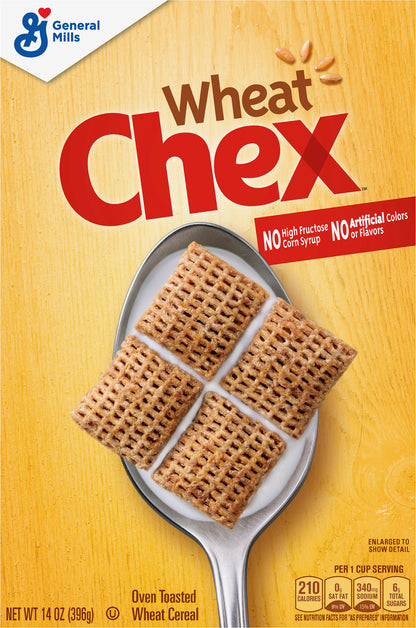 Wheat Chex Breakfast Cereal, Whole Grain, 14 oz Box