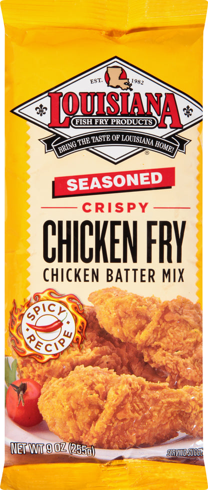 Louisiana Fish Fry Products Seasoned Chicken Fry Chicken Batter Mix 9 oz