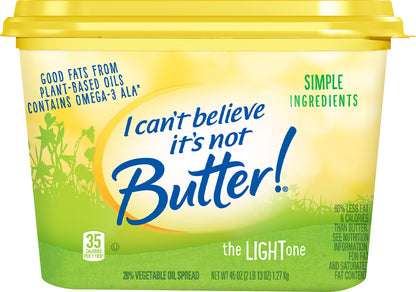 I Can't Believe It's Not Butter! The Light One Vegetable Oil Spread 45 oz