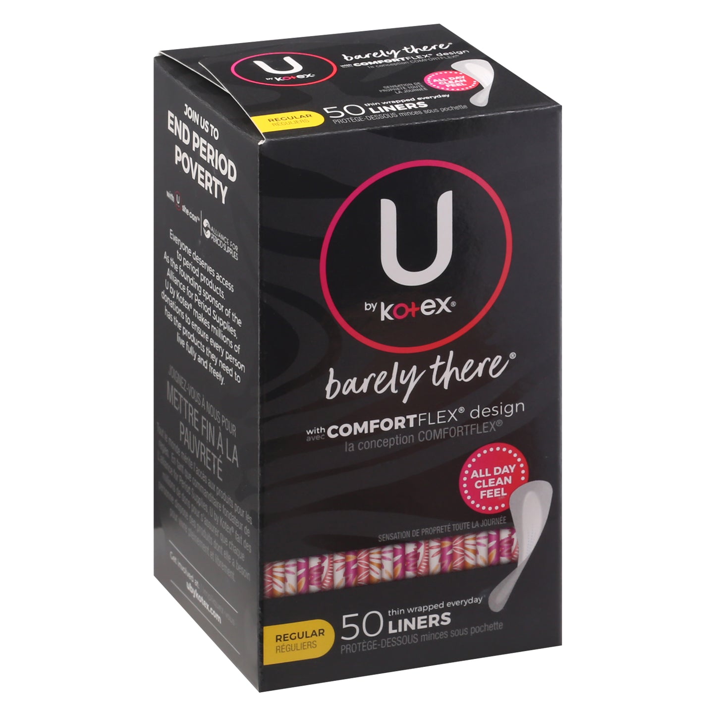 U by Kotex Barely There Regular Thin Liners 50 ea
