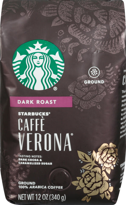 Starbucks Dark Roast 100% Arabica Ground Caffe Verona Coffee 12 oz