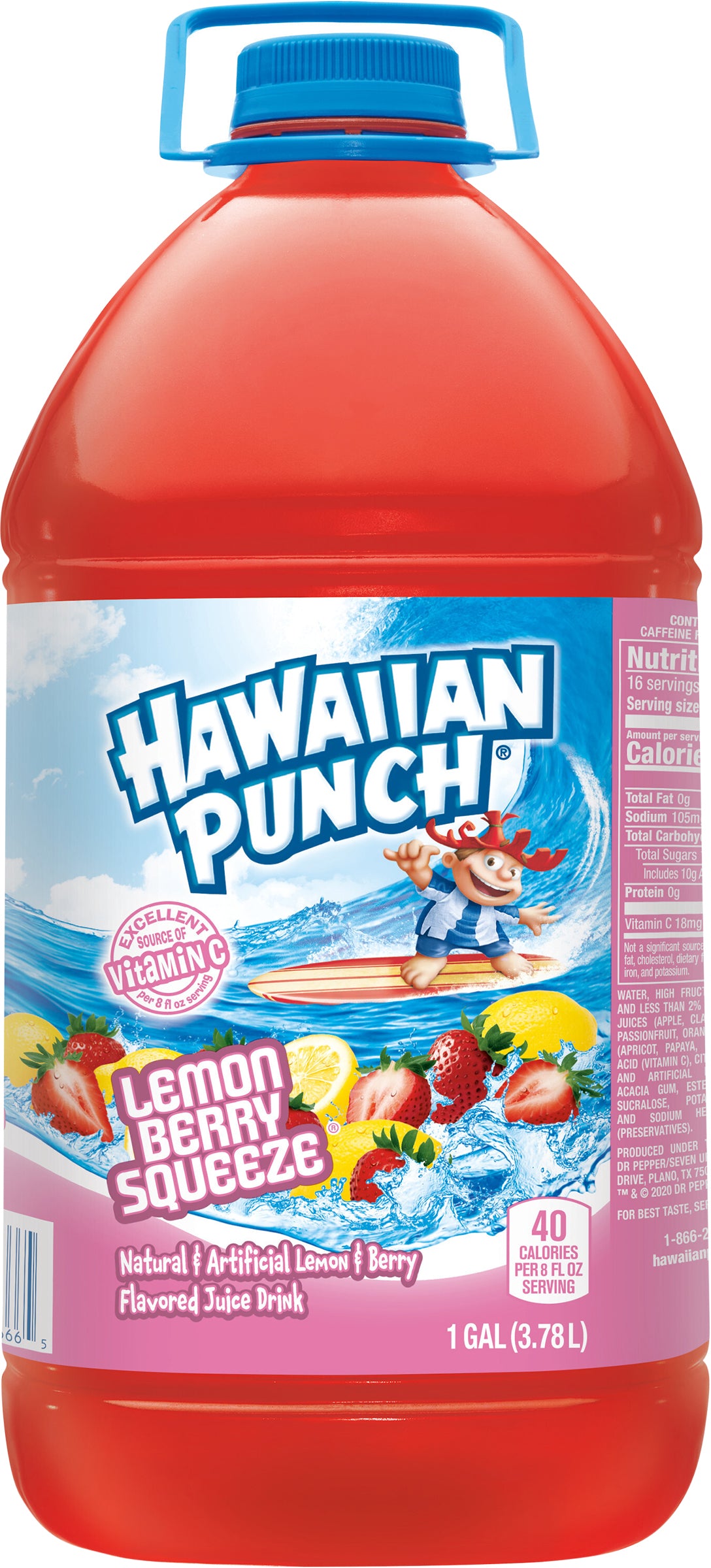 Hawaiian Punch Lemon Berry Squeeze, 1 gal bottle