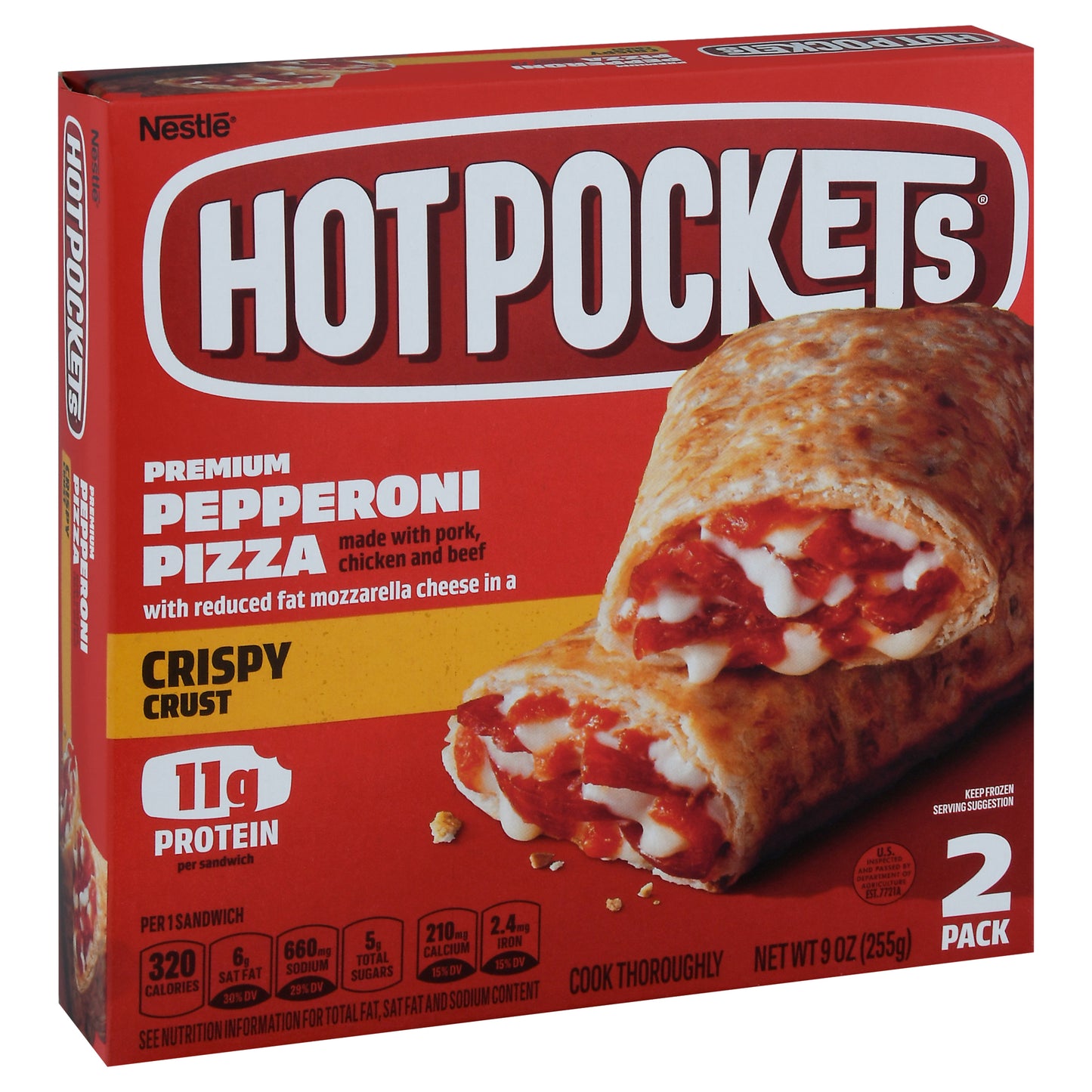 Hot Pockets 2 Pack Crispy Crust Pepperoni Pizza 2 ea Box