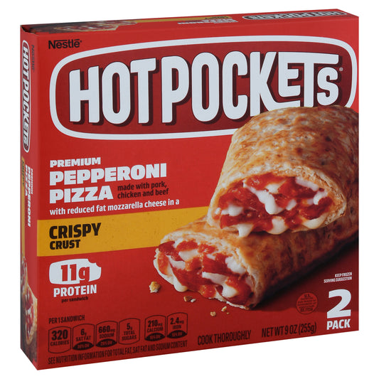 Hot Pockets 2 Pack Crispy Crust Pepperoni Pizza 2 ea Box