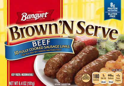Banquet Brown 'N Serve Beef Sausage Links 10 ea