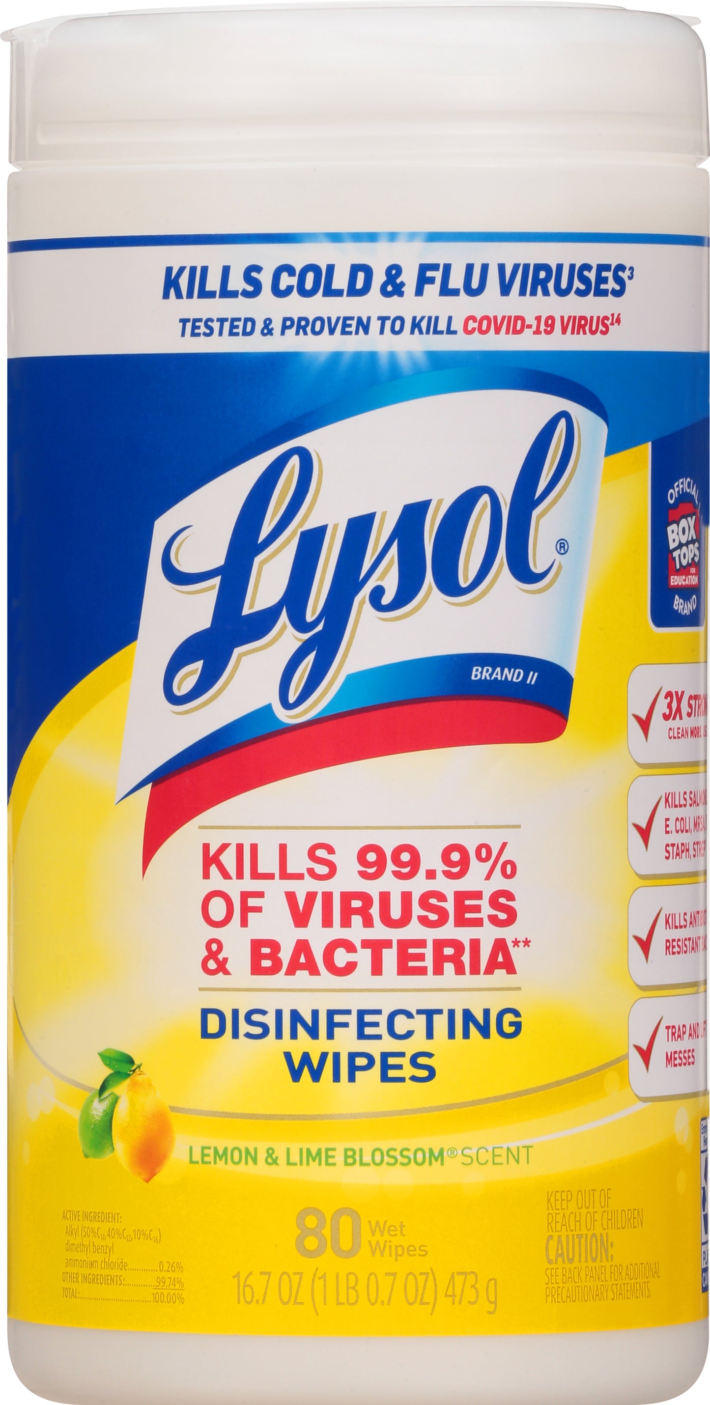 Lysol Lemon & Lime Blossom Scent Disinfecting Wipes 80 ea