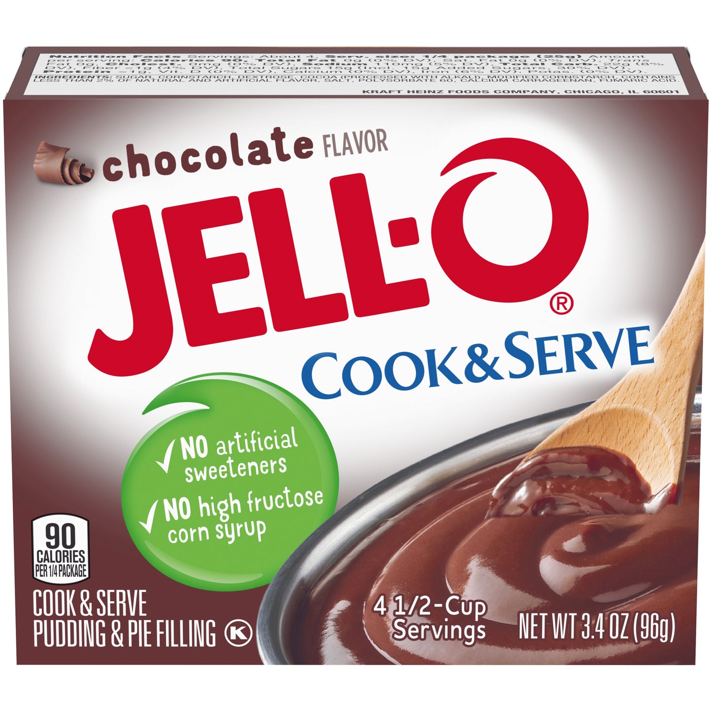 Jell-O Cook and Serve Chocolate Pudding, 3.4 oz Box