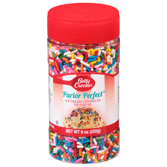 Betty Crocker Parlor Perfect Rainbow Ice Cream Sprinkles 9 oz Canister
