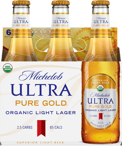 Michelob Ultra Pure Gold Organic Light Lager Beer 6 ea