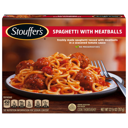 Stouffers Single Serve Spaghetti Meatballs Westrock Claremont, NC 12 5-8 OZ (357g)