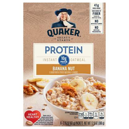 Quaker Select Starts Protein Banana Nut Instant Oatmeal 6 ea