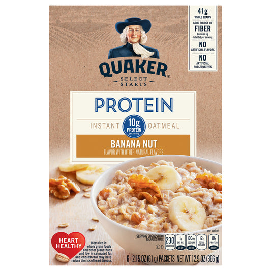 Quaker Select Starts Protein Banana Nut Instant Oatmeal 6 ea