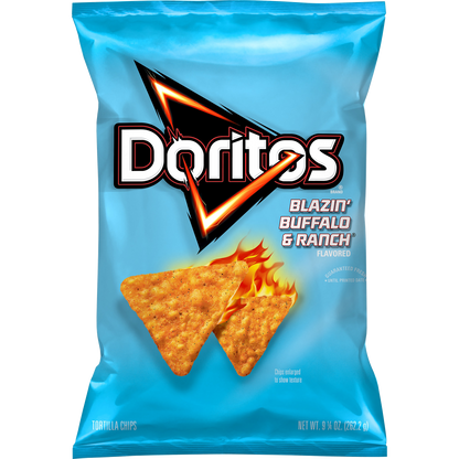 Doritos Tortilla Chips Blazin’ Buffalo & Ranch Flavored 9.25 Oz