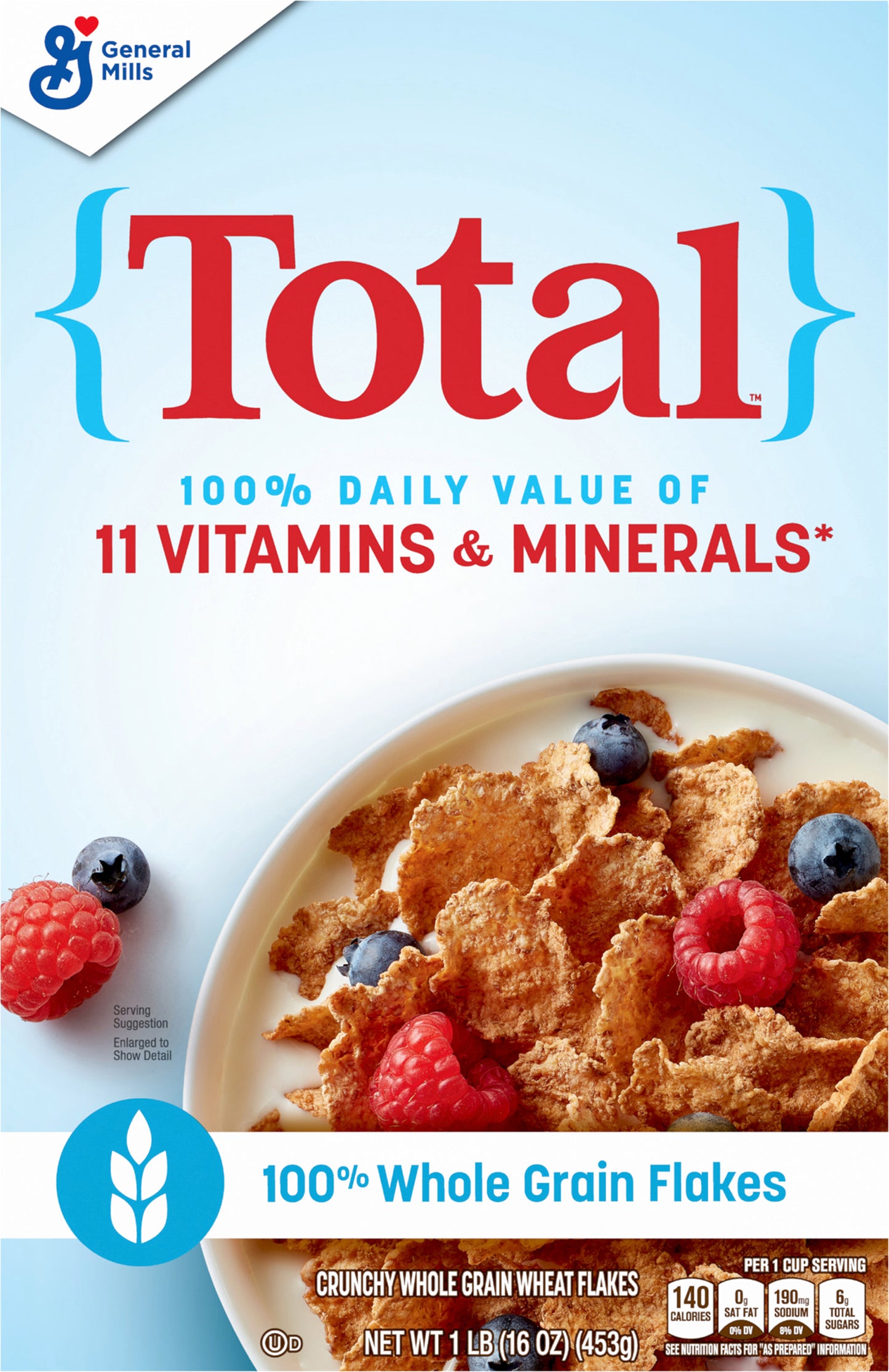 Total Breakfast Cereal, with Whole Grain Flakes, 16 oz
