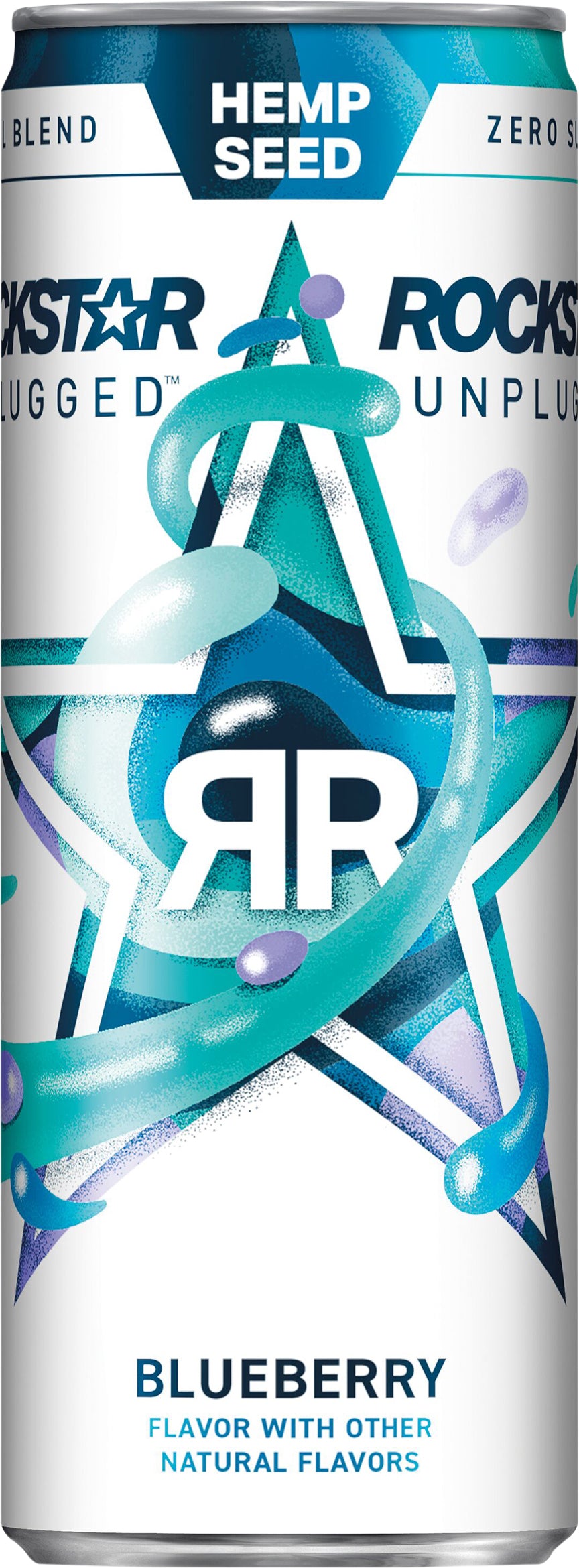 Rockstar Unplugged Sugar Free Energy Drink Blueberry 12 Fl Oz Can