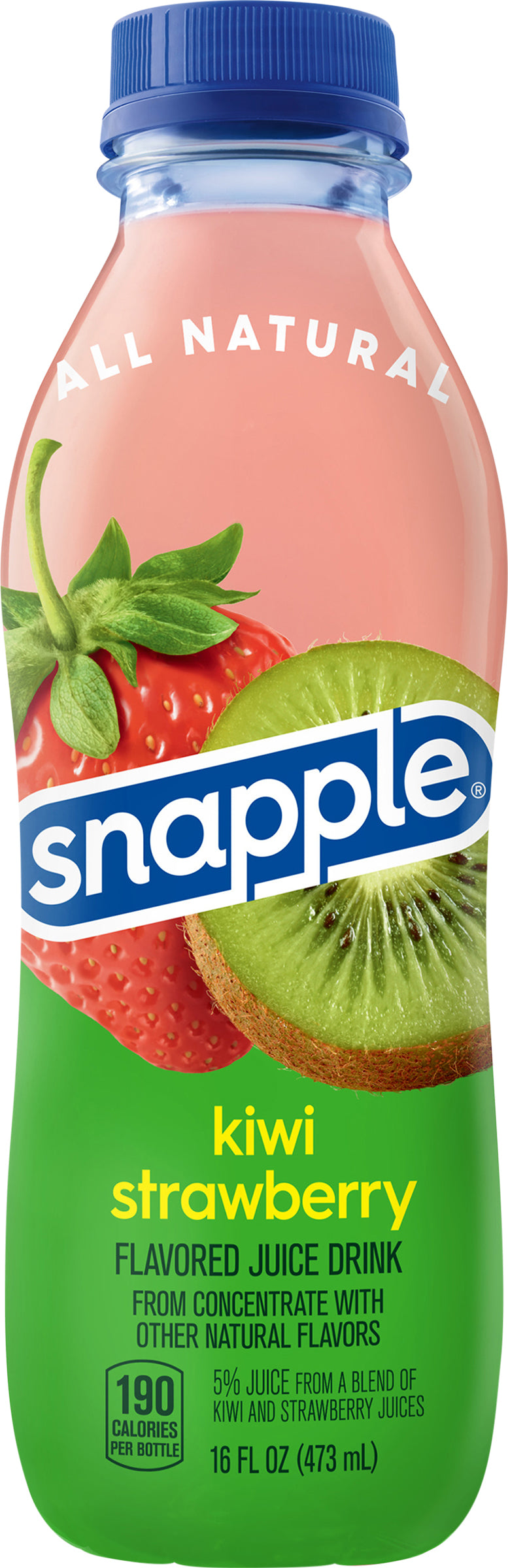 Snapple Kiwi Strawberry, 16 fl oz recycled plastic bottle