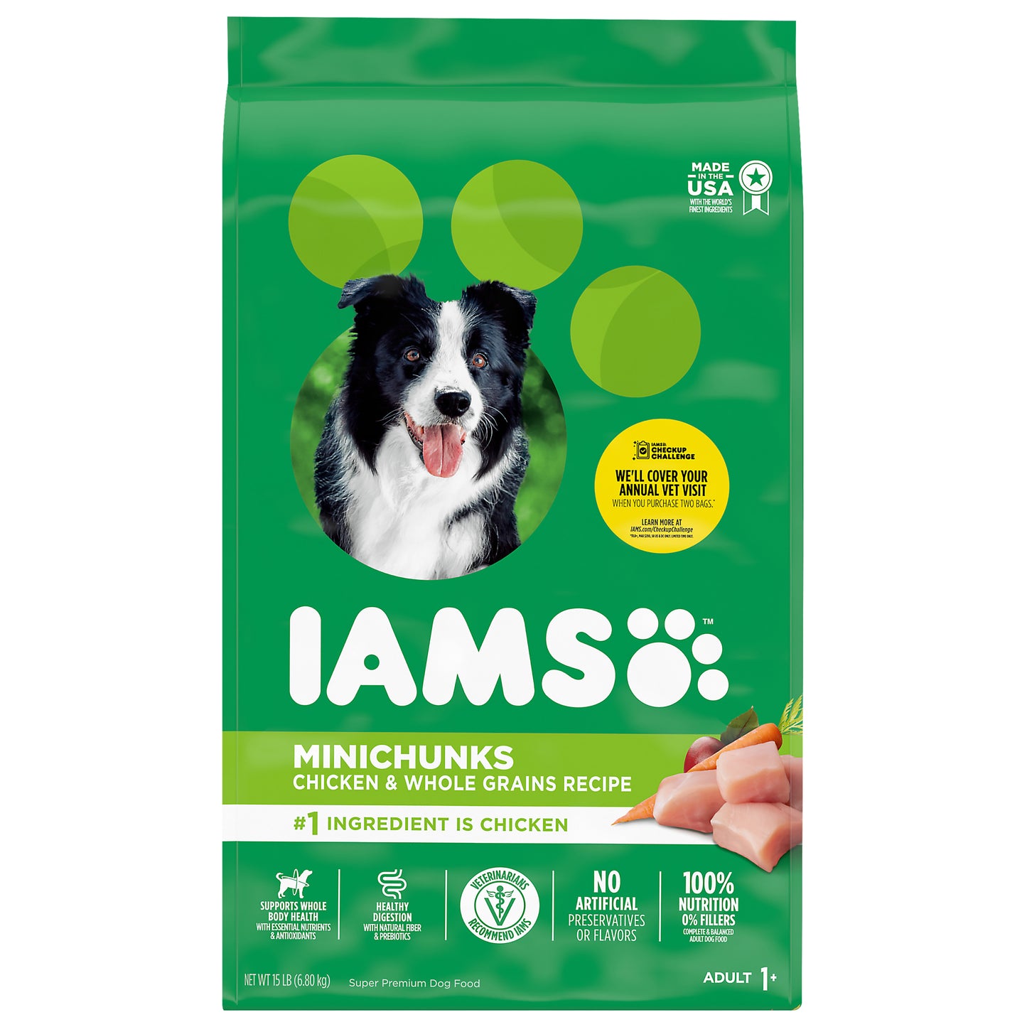 IAMS™ Minichunks Chicken & Whole Grains Recipe Adult Super Premium Dog Food 15 lb. Bag