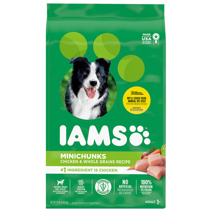 IAMS™ Minichunks Chicken & Whole Grains Recipe Adult Super Premium Dog Food 15 lb. Bag