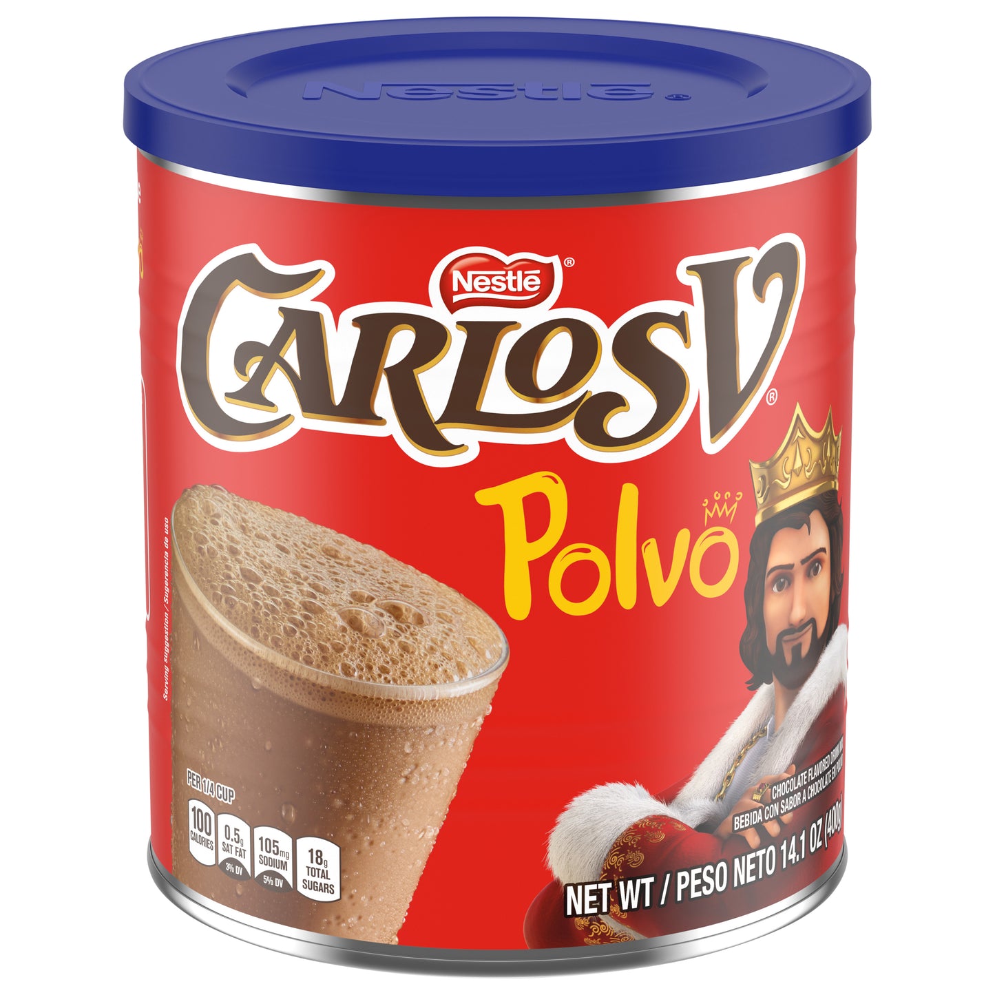Carlos V Chocolate Flavored Drink Mix 14.1oz (400g) English-Spanish