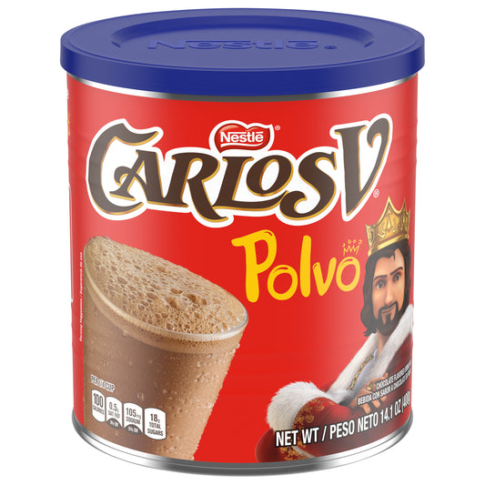 Carlos V Chocolate Flavored Drink Mix 14.1oz (400g) English-Spanish