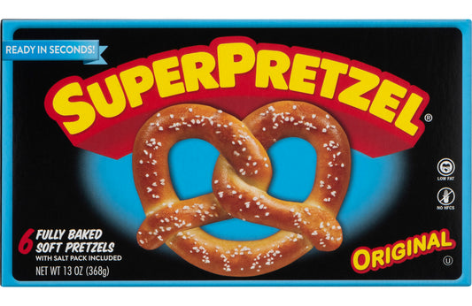 Superpretzel Pretzels, Soft, Fully Baked, Original, 6 Pack, Box