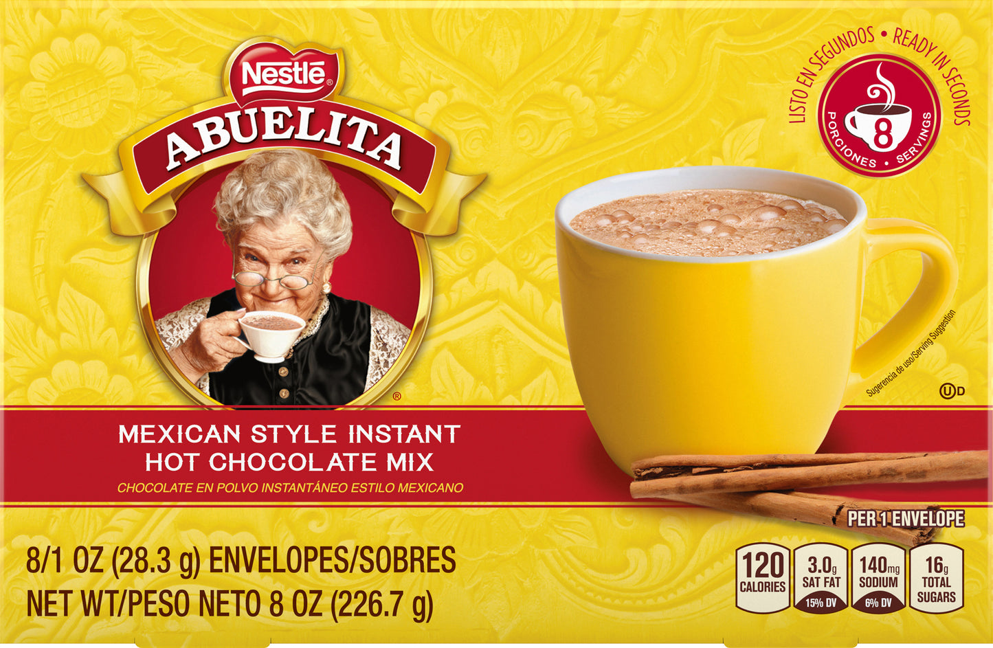 Abuelita Mexican Style Instant Hot Chocolate Mix 8 - 1 oz ea