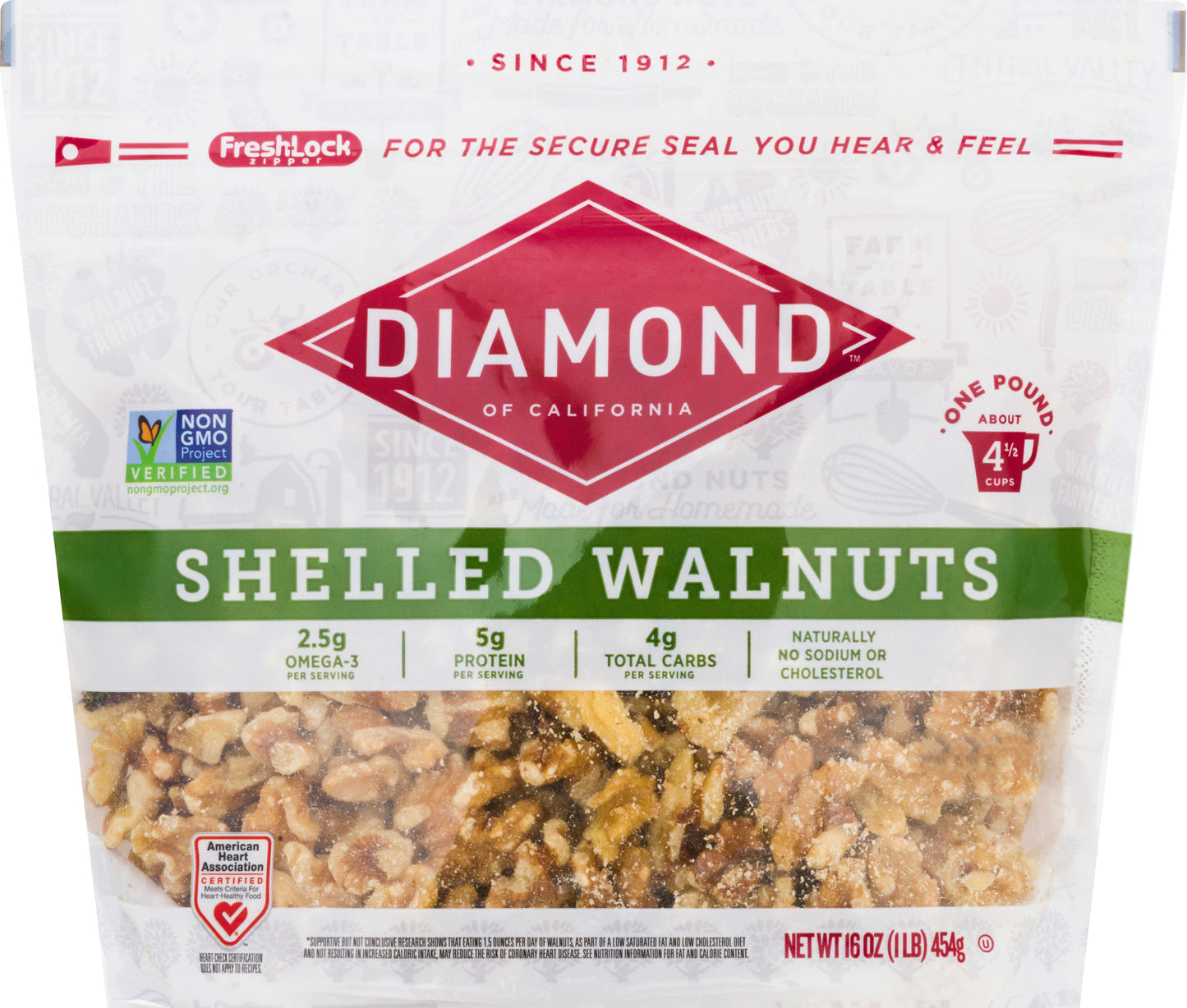 Diamond Shelled Walnuts 16 oz