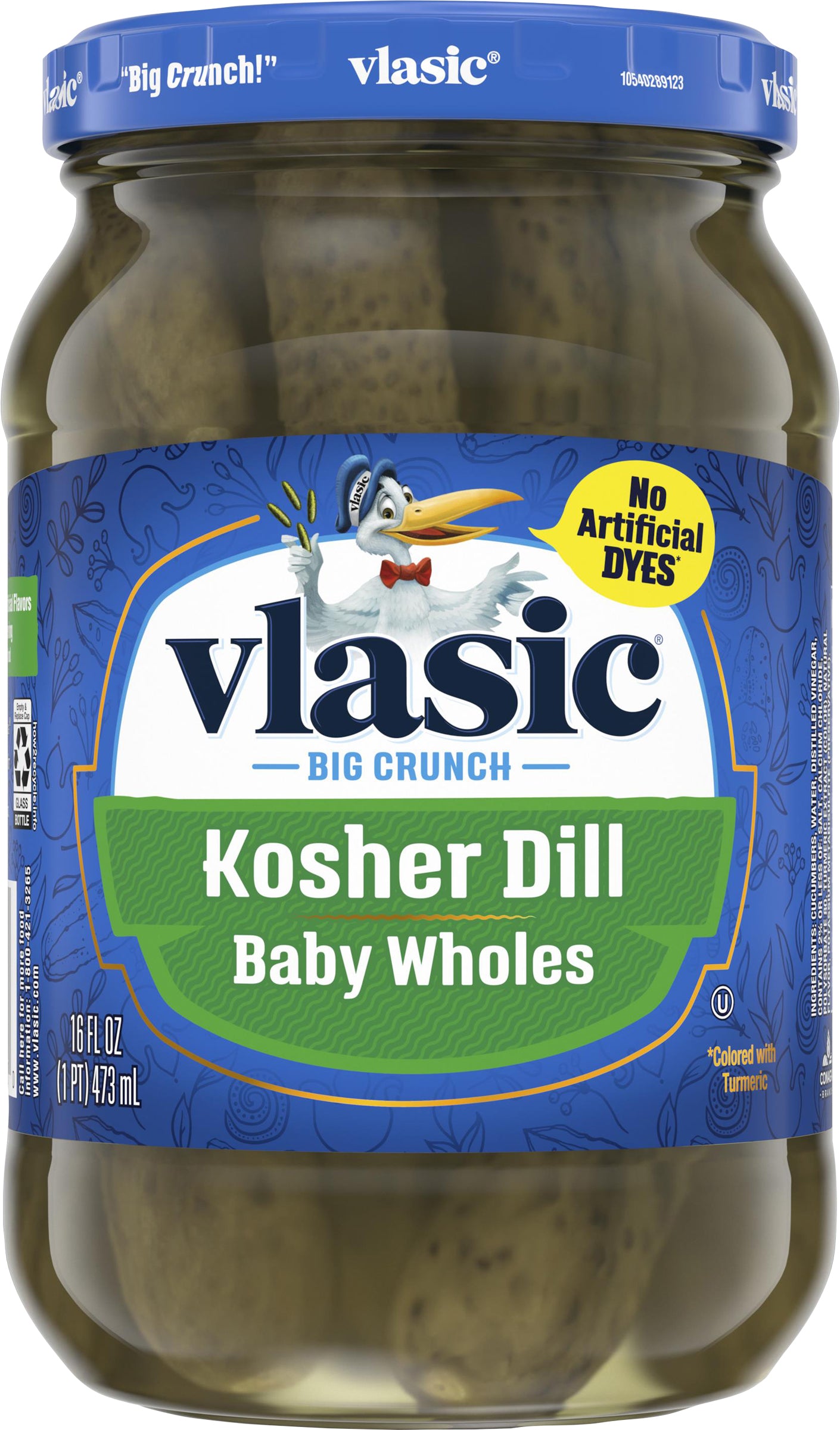 Vlasic Kosher Dill Baby Wholes Pickles 16 fl oz