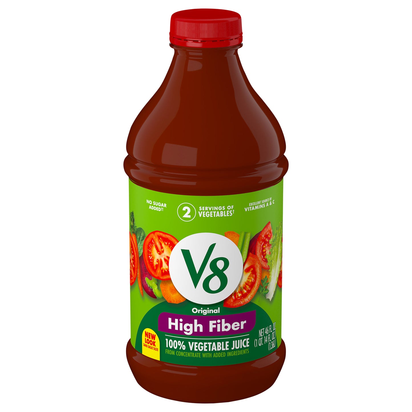 V8 High Fiber Original 100% Vegetable Juice 46 fl oz
