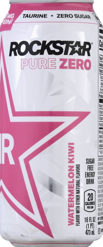 Rockstar Pure Zero Watermelon Kiwi Energy Drink 16 oz