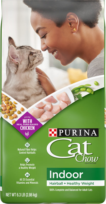 Purina Cat Chow Indoor Dry Cat Food, Hairball + Healthy Weight - 6.3 lb. Bag