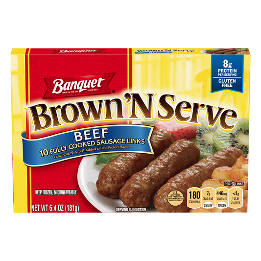 Banquet Brown 'N Serve Beef Sausage Links 10 ea