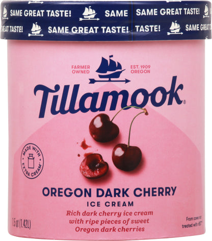 Tillamook Oregon Dark Cherry Ice Cream 1.5 qt