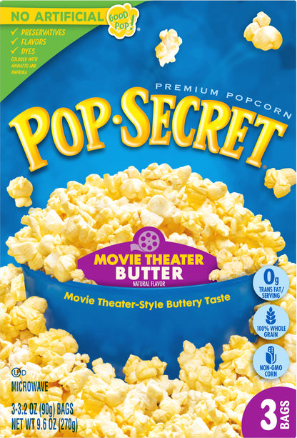 Pop-Secret 3 Pack Premium Movie Theater Butter Popcorn 3 Bags 3.2 oz Bag 3 ea