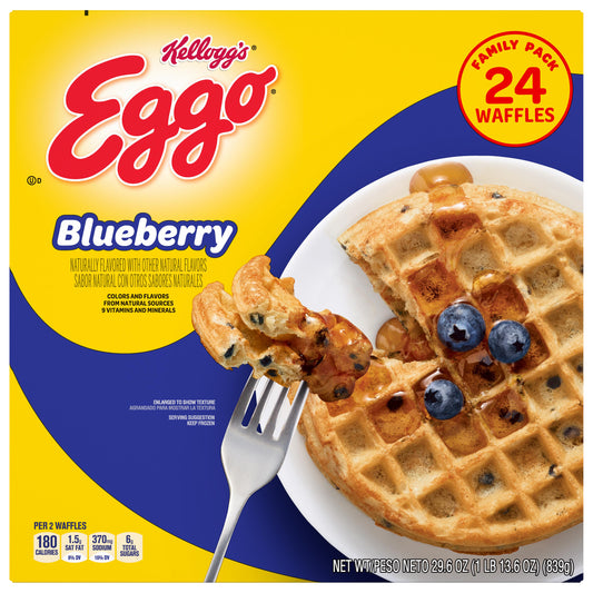 Eggo Family Pack Blueberry Waffles 24 ea