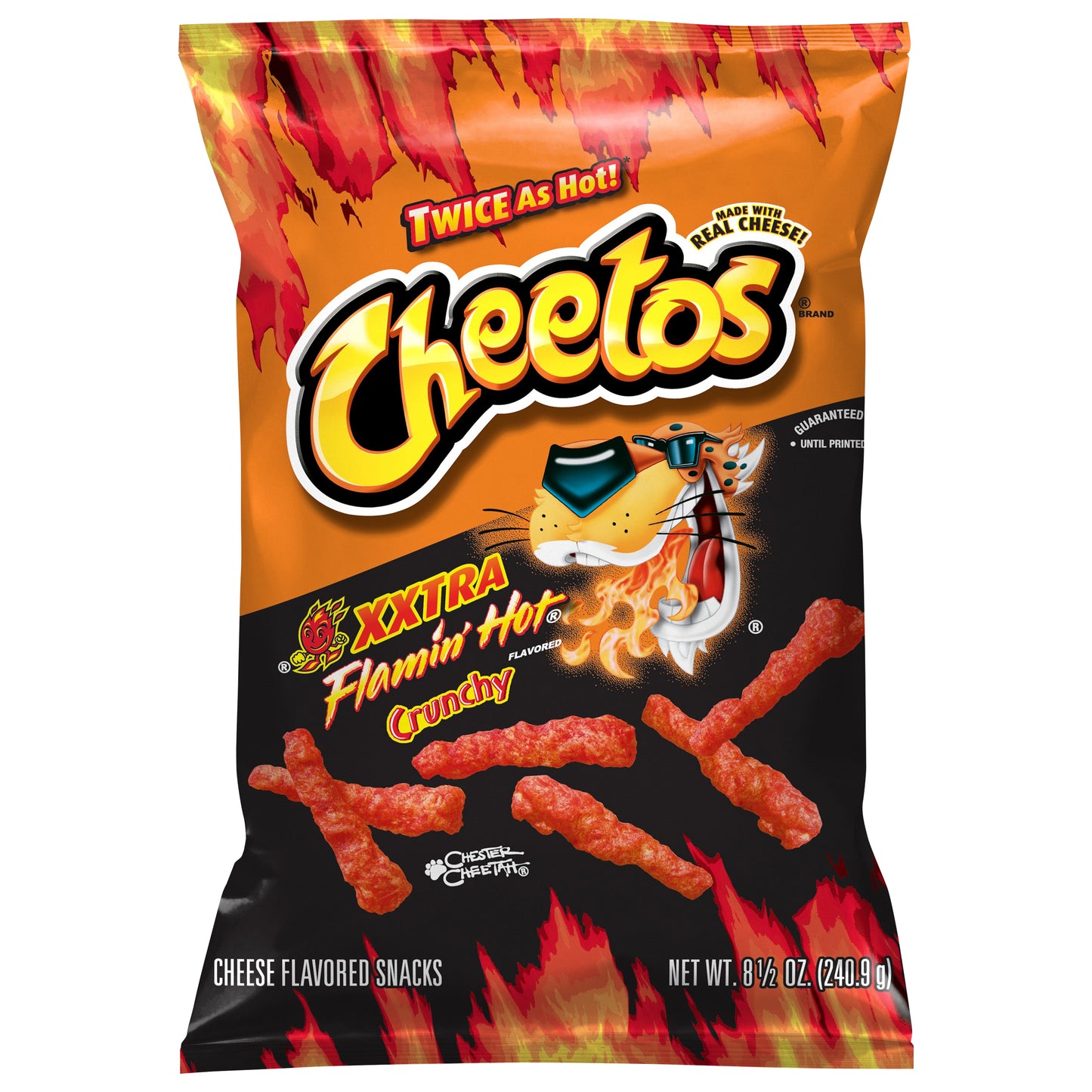 Cheetos Crunchy Xxtra Flamin' Hot Flavored Cheese Flavored Snacks 8.5 oz Bag