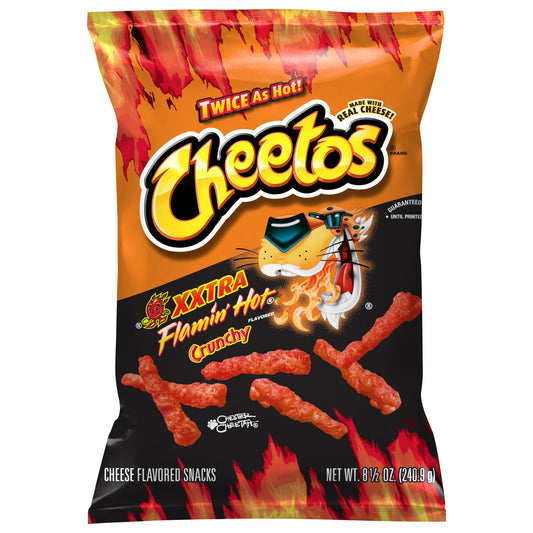 Cheetos Crunchy Xxtra Flamin' Hot Flavored Cheese Flavored Snacks 8.5 oz Bag